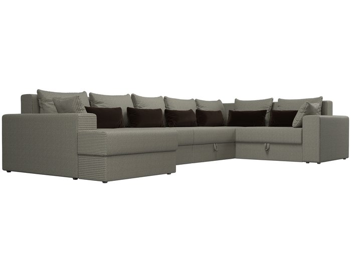 Угловой диван-кровать Мэдисон серо-коричневого цвета - лучшие Угловые диваны в INMYROOM