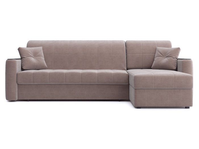 Угловой диван-кровать Ницца коричневого цвета