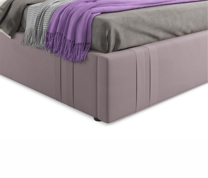 Кровать Tiffany 160х200 серо-розового цвета с матрасом - купить Кровати для спальни по цене 54900.0 Кровать Tiffany 160х200 серо-розового цвета с матрасом - купить Кровати для спальни по цене 54900.0