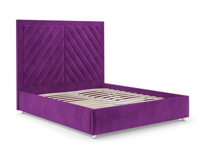 Кровать Мишель 140х190 фиолетового цвета с подъемным механизмом (микровелюр)  - лучшие Кровати для спальни в INMYROOM