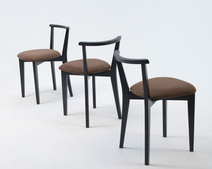 Стул Франк ПМ чёрно-коричневого цвета - лучшие Обеденные стулья в INMYROOM