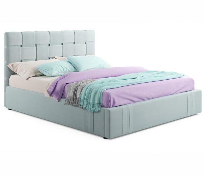 Кровать Tiffany 160х200 с подъемным механизмом мятного цвета