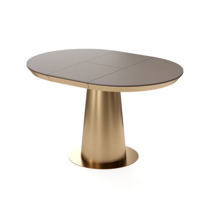 Раздвижной обеденный стол Зир S коричнево-золотого цвета - купить Обеденные столы по цене 161053.0