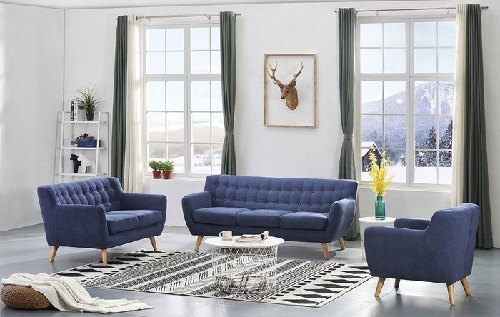 Кресло Copenhagen синего цвета - купить Интерьерные кресла по цене 42714.0