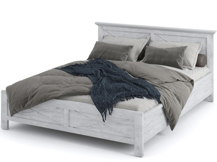 Кровать с подъемным механизмом Лорена 160х200 серо-белого цвета