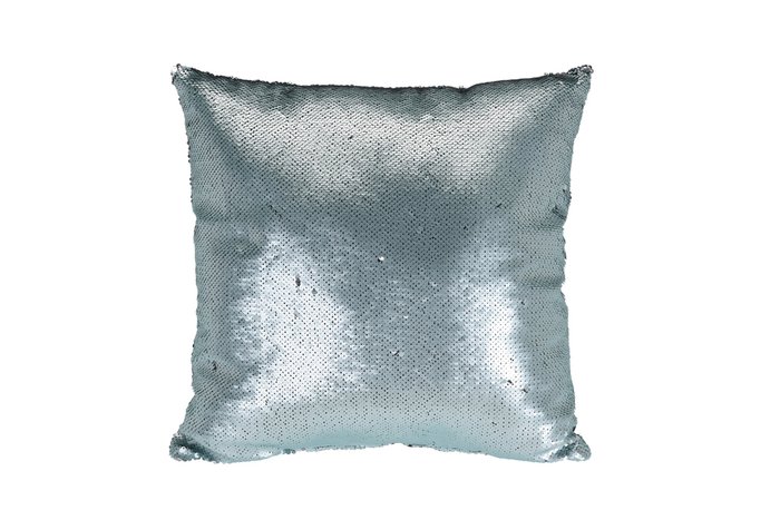 Декоративная подушка с пайетками голубого цвета