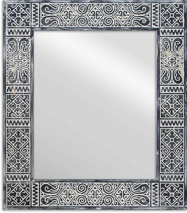 Настенное зеркало Balian Black 70x82 в раме из массива сосны