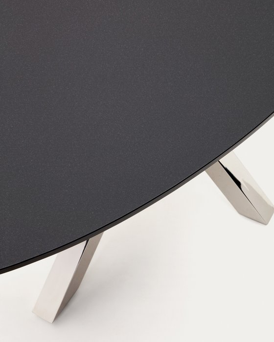 Овальный стол Arya Argo черно-серебряного цвета - лучшие Обеденные столы в INMYROOM