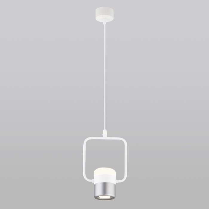 Подвесной светодиодный светильник 50165/1 LED белый/серебро Oskar - купить Подвесные светильники по цене 3420.0