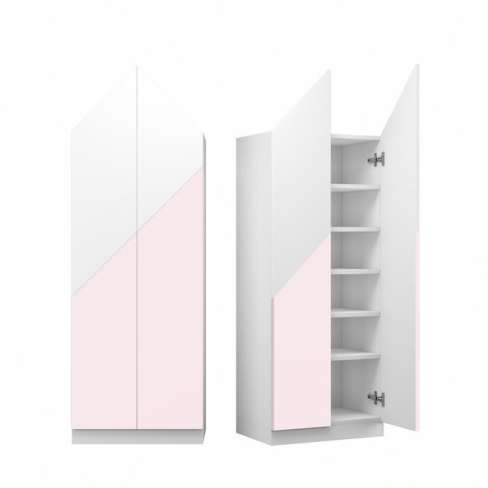 Шкаф Альпы L с фасадом нежно-розового цвета 