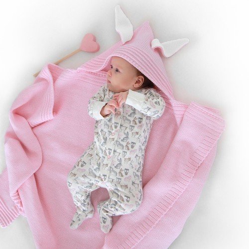 Плед Капюшон для новорожденного из шерсти с добавлением ПАН - купить Пледы по цене 2990.0