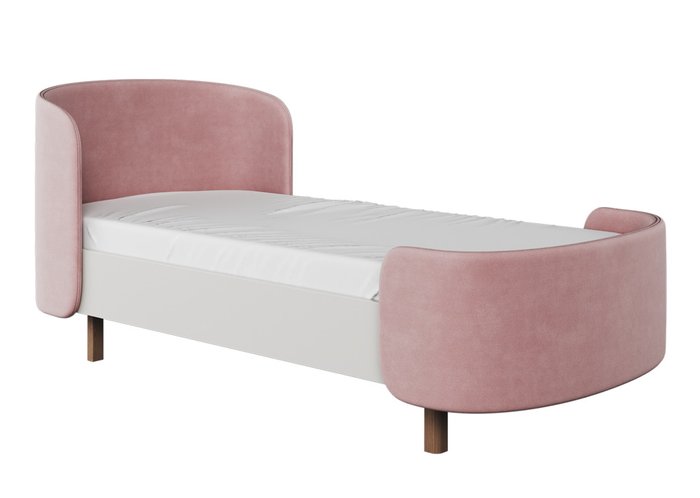Кровать подростковая Kidi Soft 80х180 бело-розового цвета