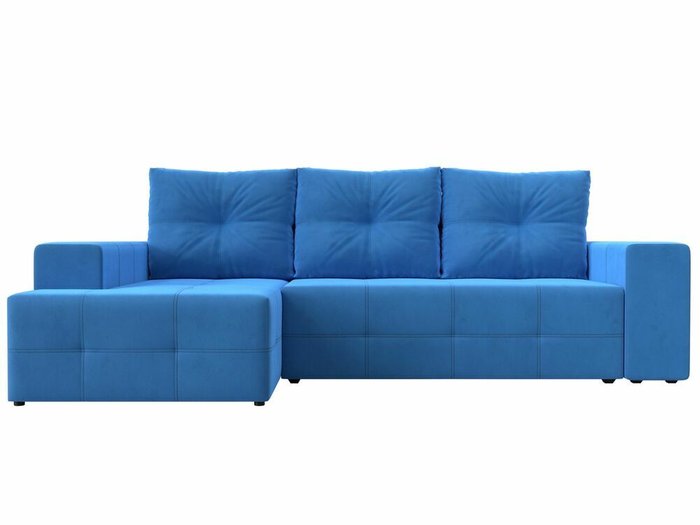 Угловой диван-кровать Перри голубого цвета левый угол - купить Угловые диваны по цене 62999.0