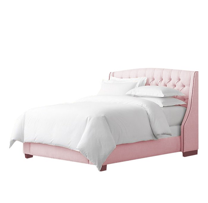 Кровать "Hugo" Светло-розовый велюр 160х200