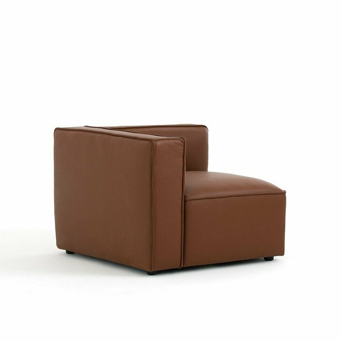 Модуль левый угловой из кожи Seven коричневого цвета - лучшие Интерьерные кресла в INMYROOM