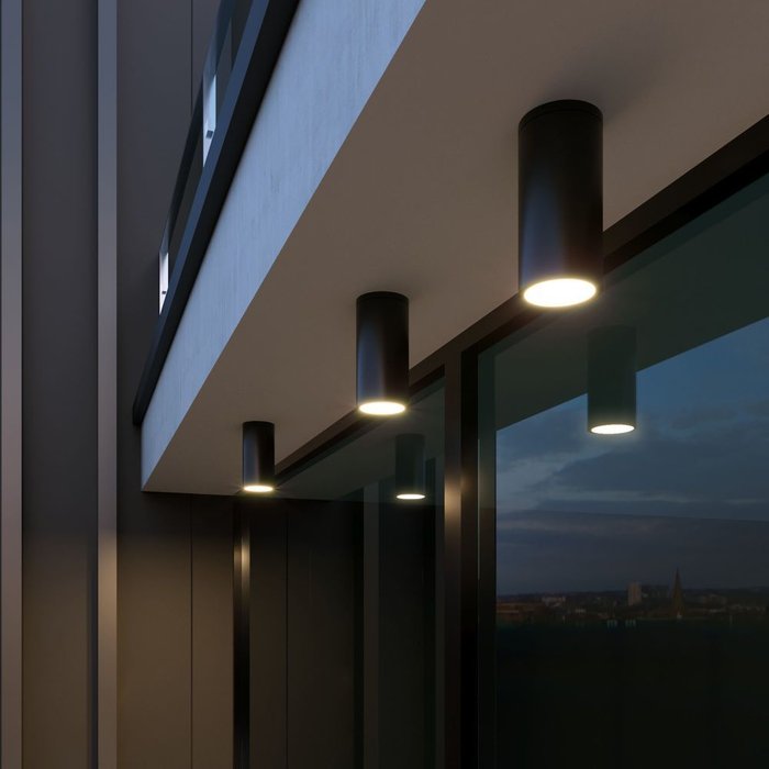 Уличный потолочный светильник Light черного цвета - лучшие Потолочные уличные светильники в INMYROOM