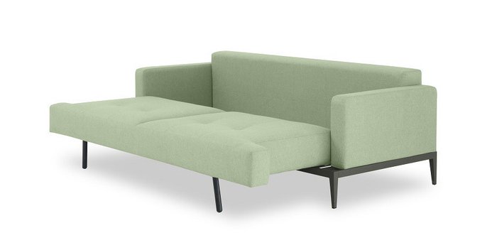 Прямой диван-кровать Бендиго Лайт светло-оливкового цвета - лучшие Прямые диваны в INMYROOM