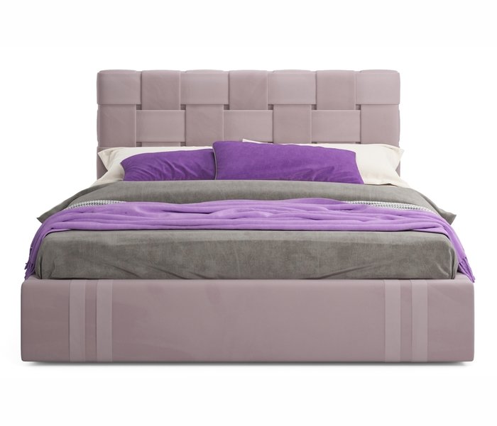 Кровать Tiffany 160х200 серо-розового цвета с матрасом - лучшие Кровати для спальни в INMYROOM