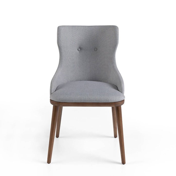 Стул из массива ясеня и ткани серого цвета  - купить Обеденные стулья по цене 37990.0