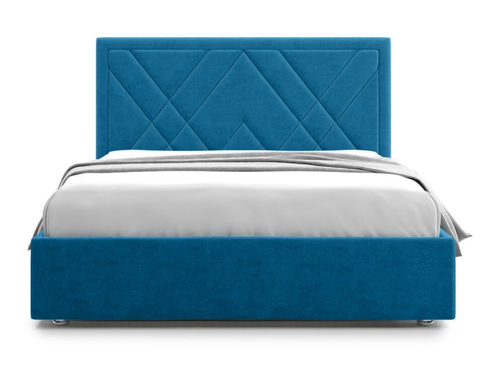 Кровать Premium Milana 2 140х200 синего цвета с подъемным механизмом - купить Кровати для спальни по цене 53000.0
