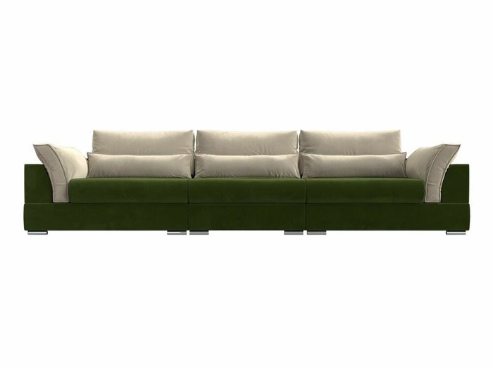 Прямой диван-кровать Пекин Long бежево-зеленого цвета - купить Прямые диваны по цене 99999.0