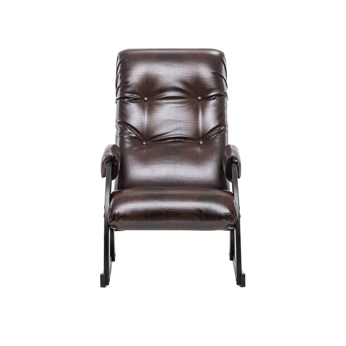 Кресло-качалка Модель 67 в обивке из экокожи темно-коричневого цвета - купить Интерьерные кресла по цене 13754.0