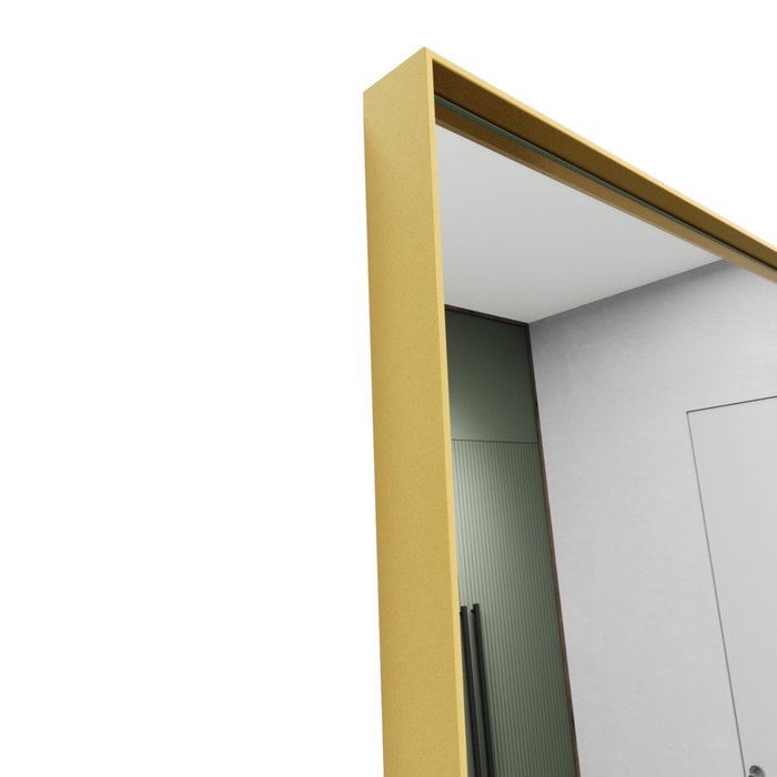 Дизайнерское напольное зеркало Halfeo Slim Leg XL в тонкой раме золотого цвета - лучшие Напольные зеркала в INMYROOM