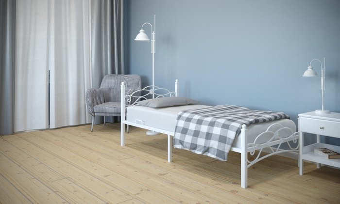 Кровать Грация 90х200 белого цвета - купить Кровати для спальни по цене 14410.0