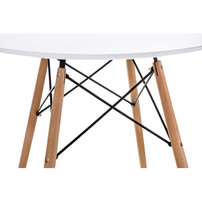 Обеденный стол Table белого цвета на деревянных ножках - лучшие Обеденные столы в INMYROOM