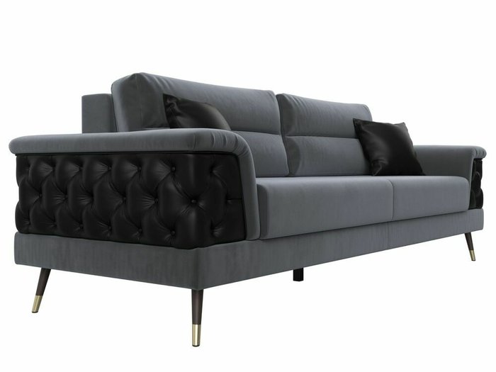  Прямой диван-кровать Лига 023 серого цвета - лучшие Прямые диваны в INMYROOM