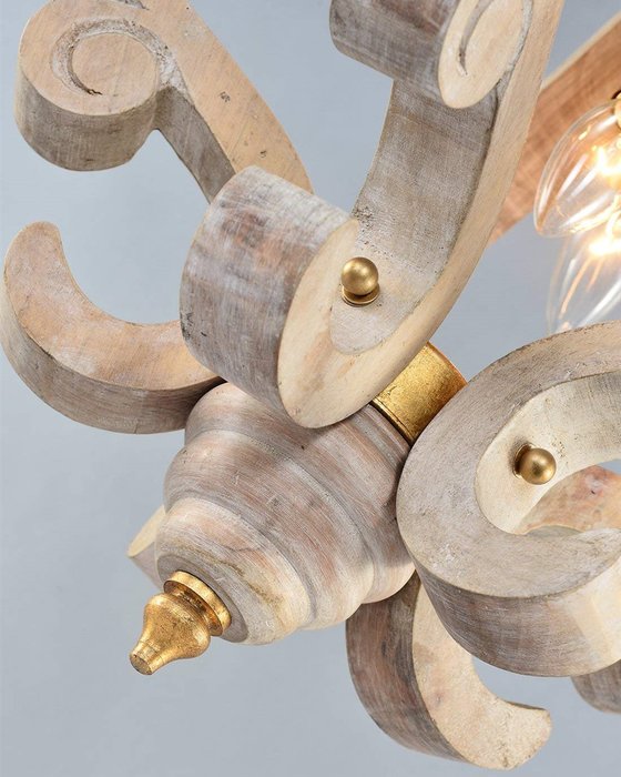 Подвесной светильник Дега из дерева и металла  - купить Подвесные светильники по цене 22022.0