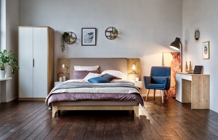 Кровать Odda 180х190 бежево-коричневого цвета - лучшие Кровати для спальни в INMYROOM