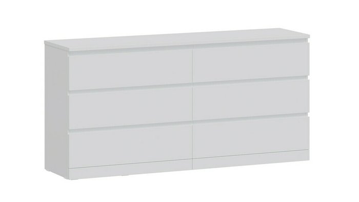 Комод Варма с шестью выдвижными ящиками белого цвета
