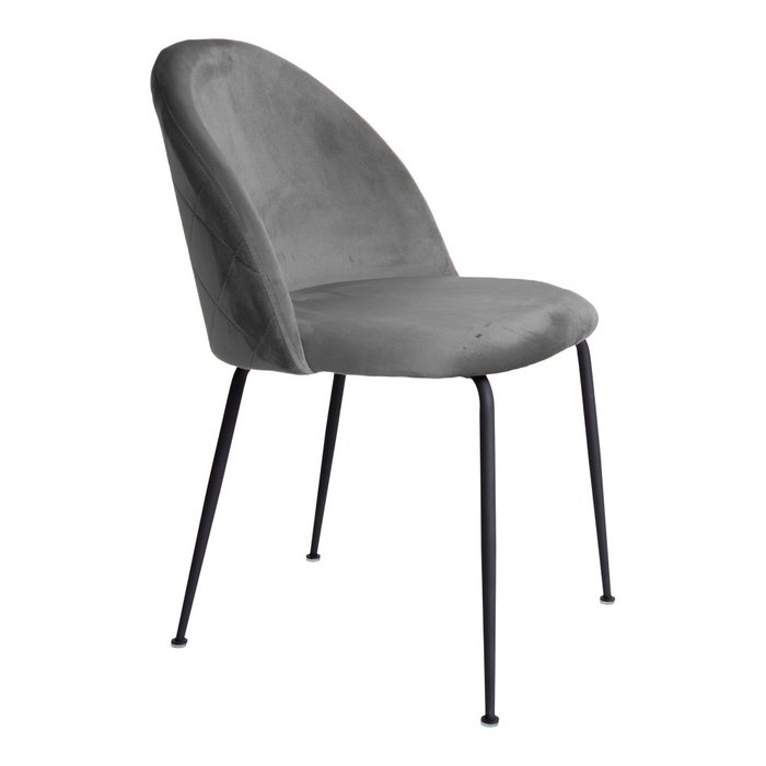 Стул Geneve серого цвета с черными ножками - лучшие Обеденные стулья в INMYROOM