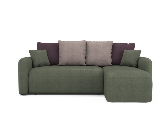 Угловой раскладной диван Arti правый темно-зеленого цвета