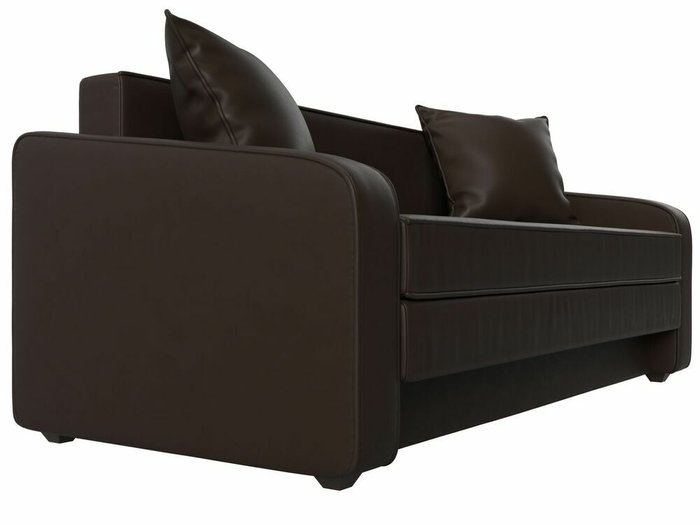 Диван-кровать Лига 013 темно-коричневого цвета (экокожа) - лучшие Прямые диваны в INMYROOM