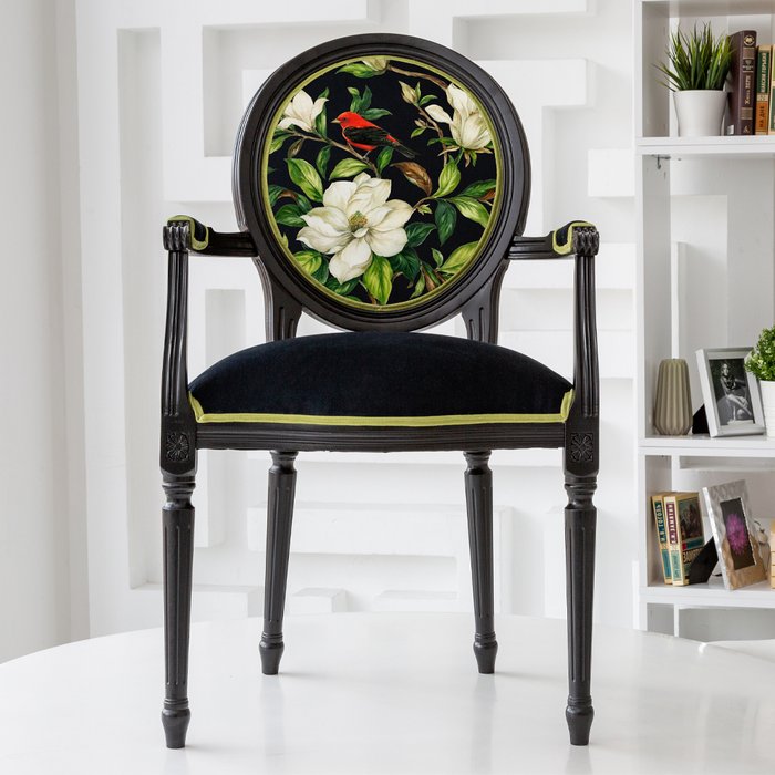 Стул Цветущая аристократка версия 1 черно-зеленого цвета - лучшие Обеденные стулья в INMYROOM