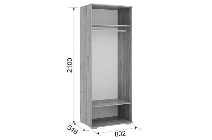 Шкаф двухдверный Алина бело-бежевого цвета с зеркалом - купить Детские шкафы по цене 18370.0