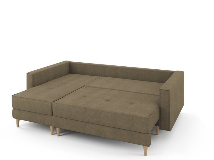 Угловой раскладной диван Отто  левый светло-коричневого цвета - купить Угловые диваны по цене 77700.0