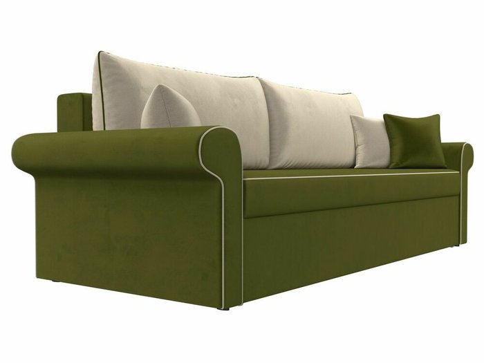 Прямой диван-кровать Милфорд бежево-зеленого цвета - лучшие Прямые диваны в INMYROOM