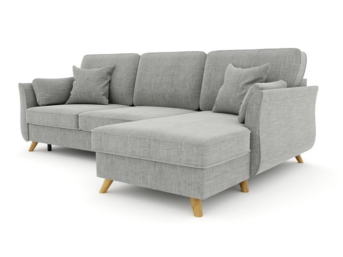 Угловой диван-кровать Коко серого цвета - лучшие Угловые диваны в INMYROOM