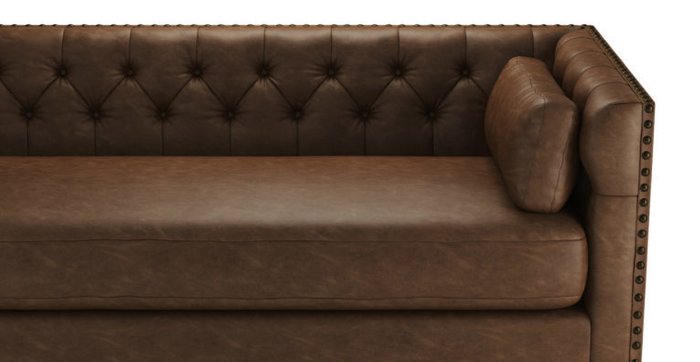 Трехместный диван Chesterfield Florence из экокожи - купить Прямые диваны по цене 73200.0