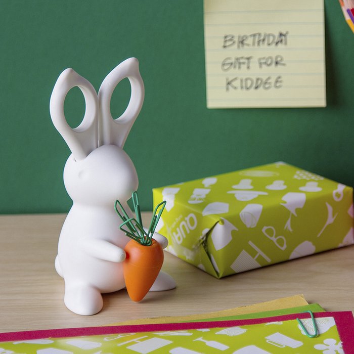 Ножницы+магнит со скрепками bunny белый - лучшие Декоративные коробки в INMYROOM