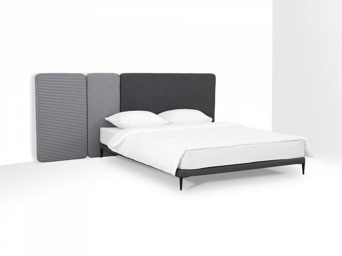 Кровать Licata 160х200 композиция 1 серого цвета - купить Кровати для спальни по цене 66510.0