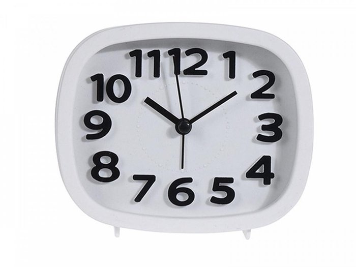 Часы-будильник Black&White белого цвета