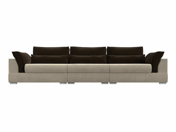 Прямой диван-кровать Пекин Long бежево-коричневого цвета - купить Прямые диваны по цене 99999.0