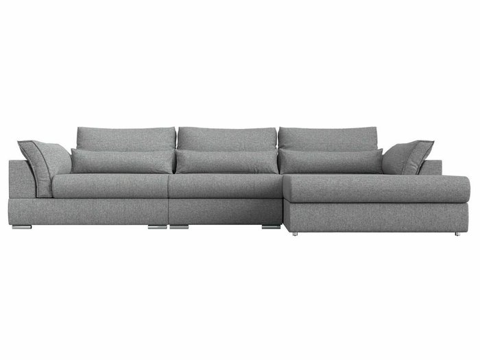 Угловой диван-кровать Пекин Long серого цвета угол правый - купить Угловые диваны по цене 111999.0