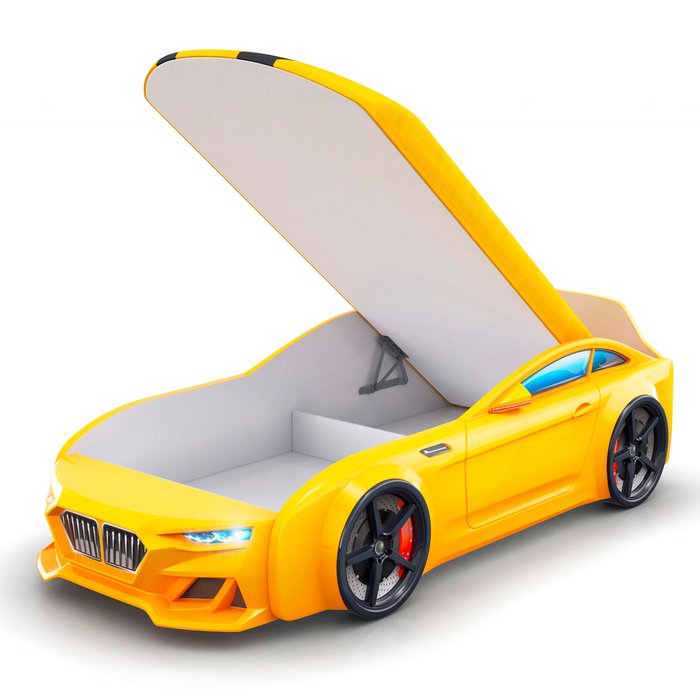 Кровать Dynamic-M 80х200 желтого цвета с подъемным механизмом - купить Одноярусные кроватки по цене 29853.0