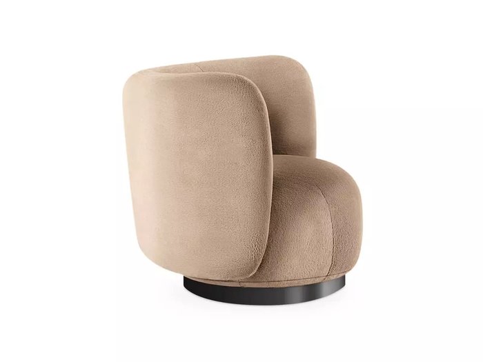 Кресло Lucca вращающееся темно-бежевого цвета с основанием черного цвета - лучшие Интерьерные кресла в INMYROOM
