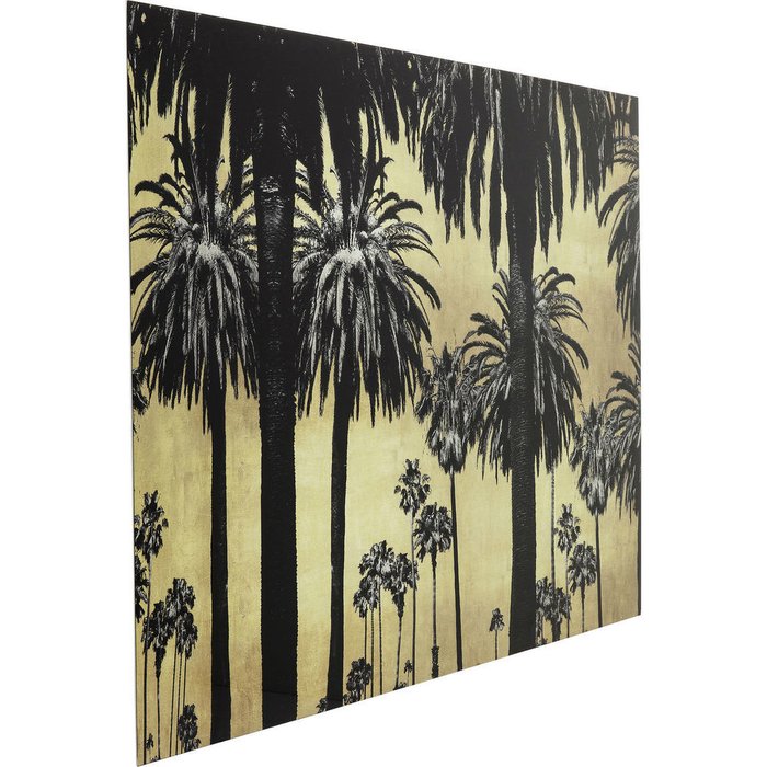Картина Palms 180х120 черно-желтого цвета - купить Принты по цене 179530.0